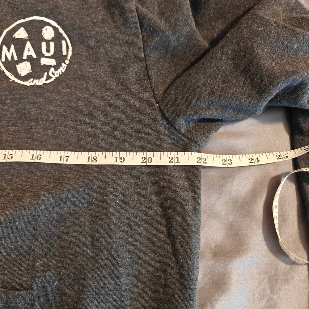 Maui and Sons Mens Zip Up Hoodie Gray Size Large Full Zip Casual Beach LARGE - Picture 8 of 12